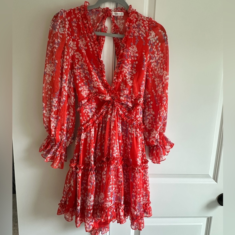 Floral Red Dress